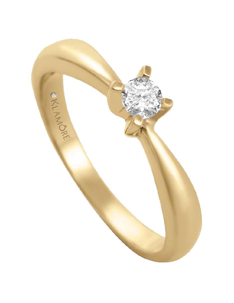 Solitario "de" oro 14 k klamore miloro diamante