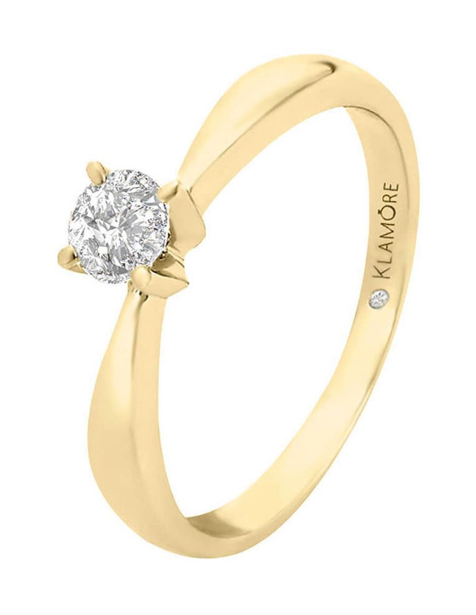 Solitario de oro 14 k Miloro diamante 3