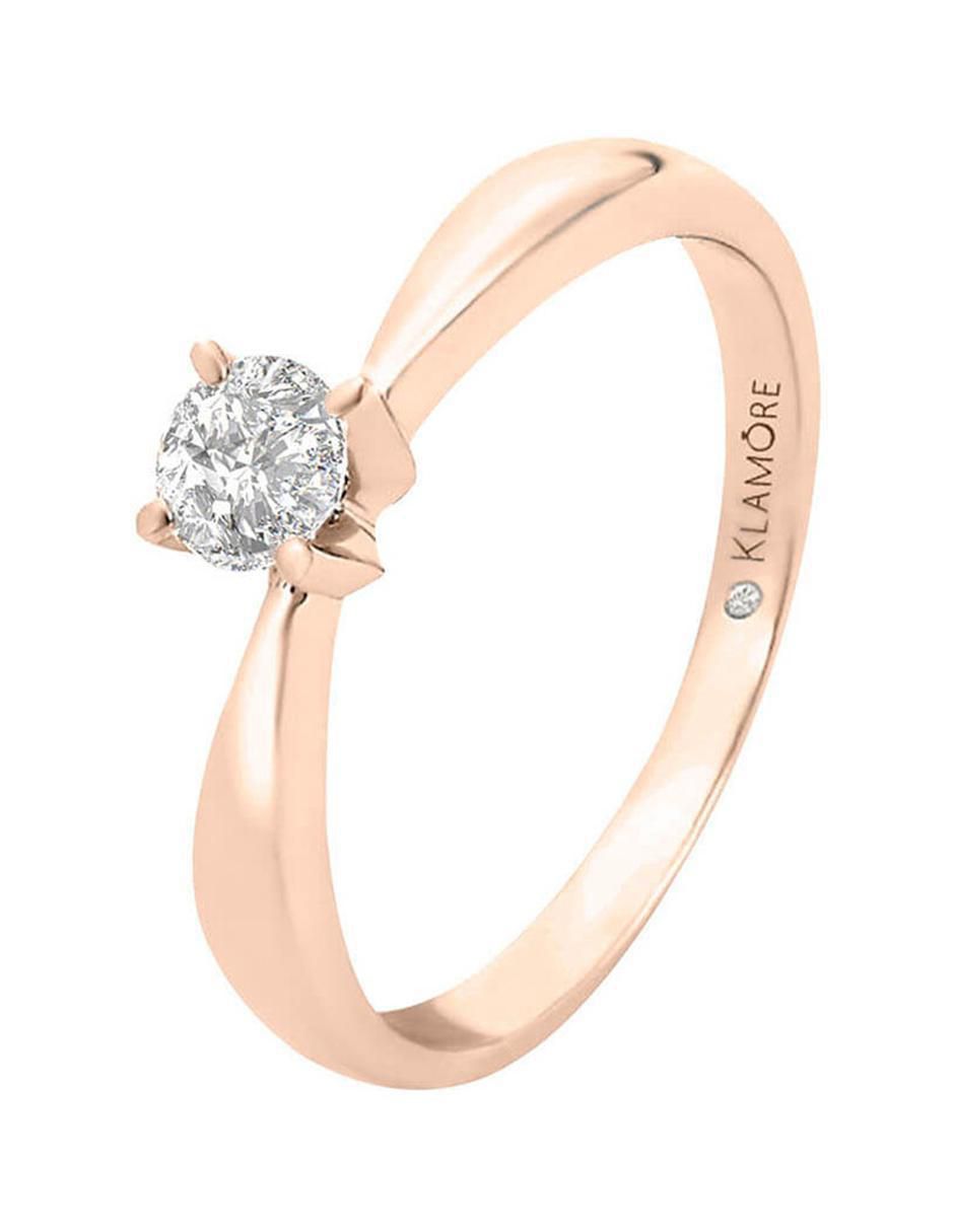 Solitario de oro 14 k Miloro diamante 3