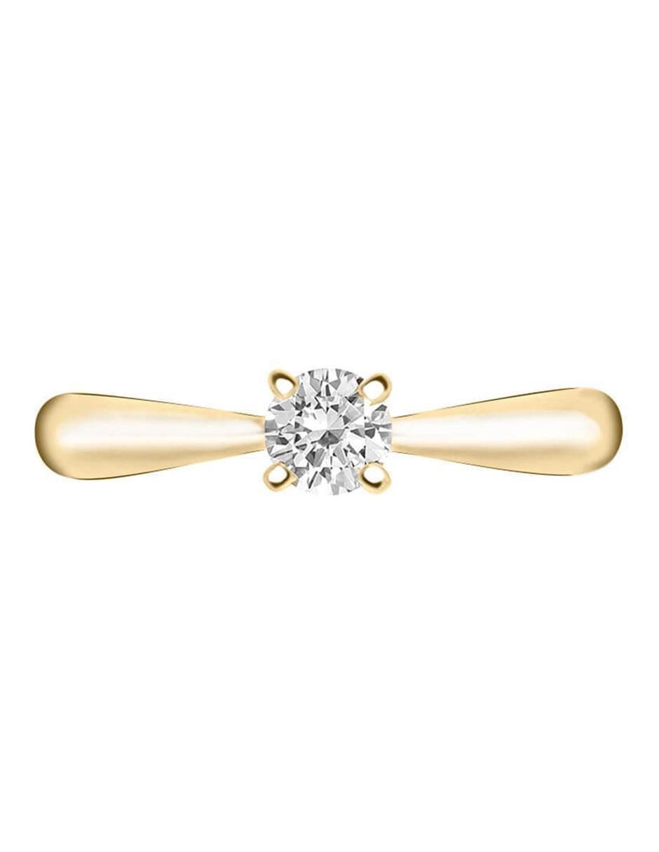Solitario de oro 14 k Miloro diamante