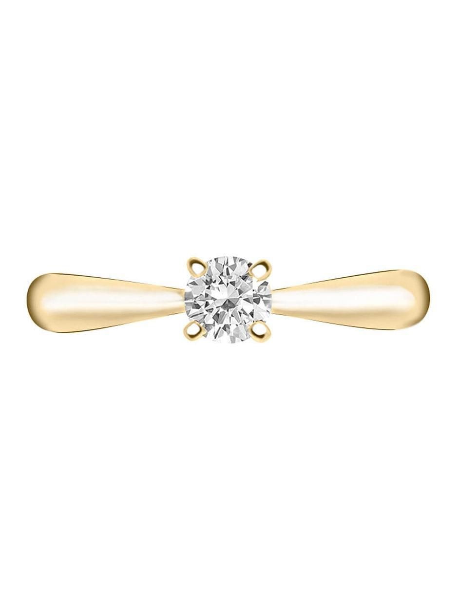 Solitario de oro 14 k Miloro diamante