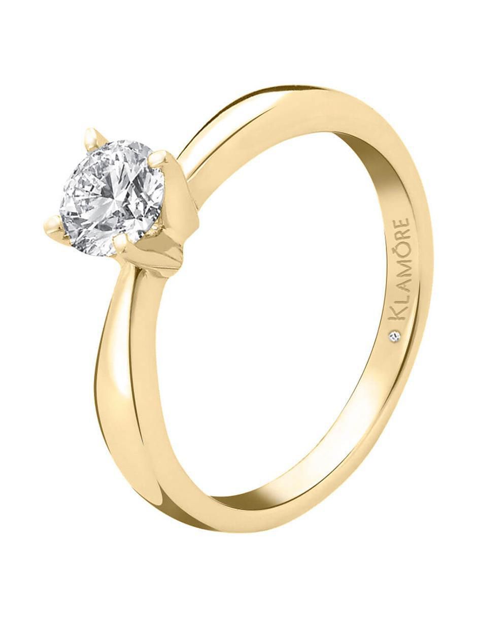 Solitario "de" oro 14 k klamore miloro diamante