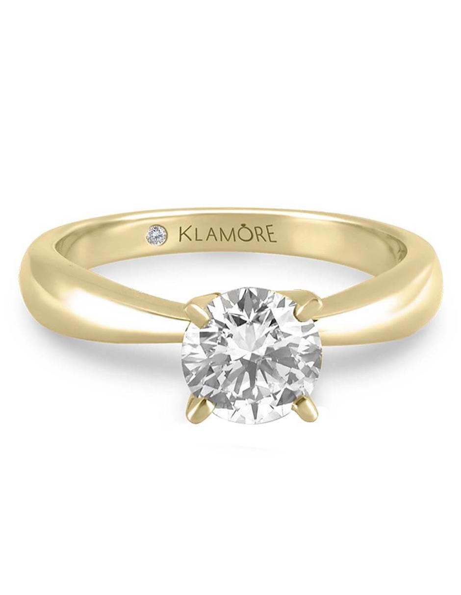 Solitario de oro 14 k Miloro diamante