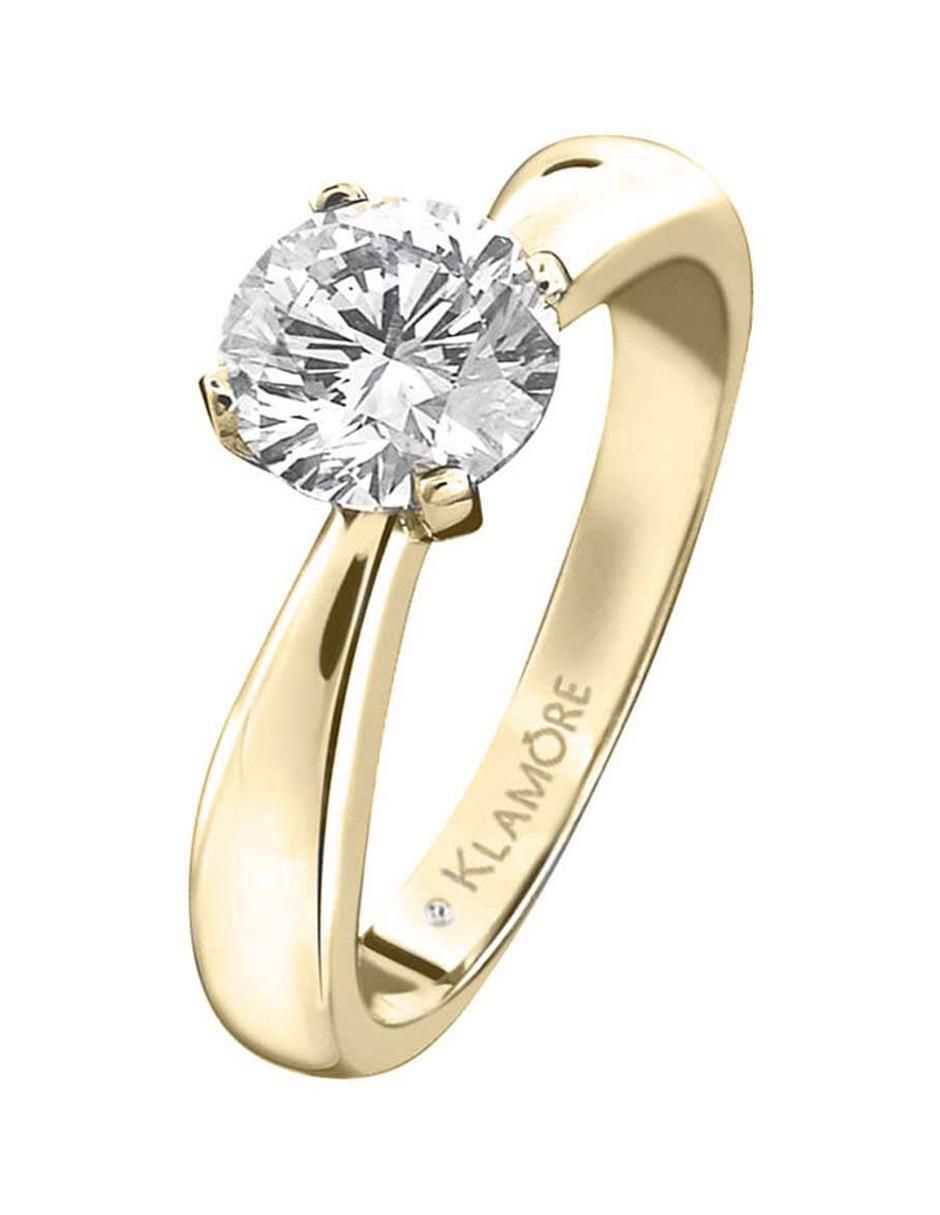 Solitario "de" oro 14 k klamore miloro diamante