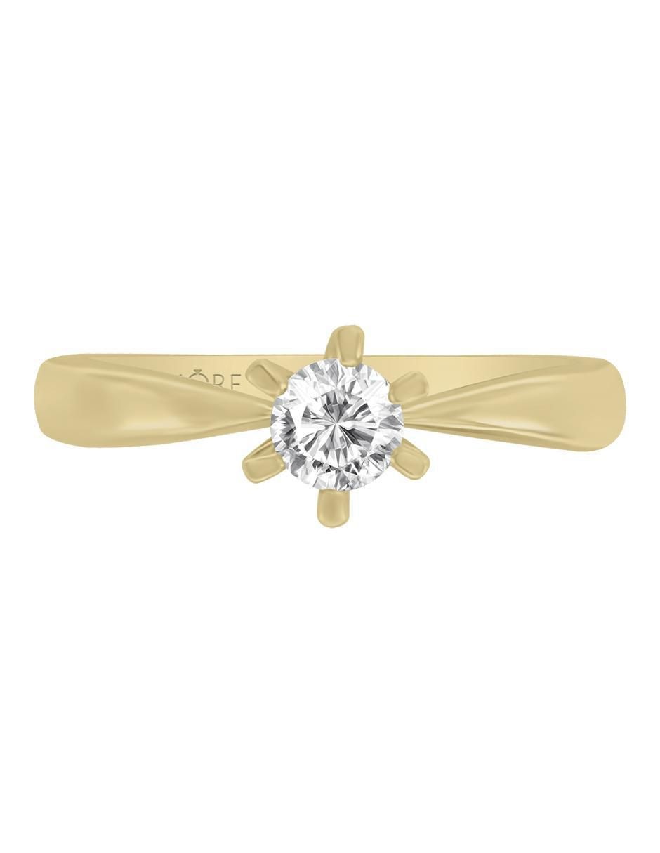 Solitario de oro 14 k Miloro diamante