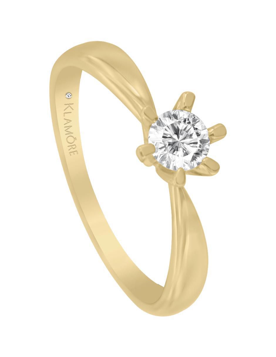 Solitario "de" oro 14 k klamore miloro diamante