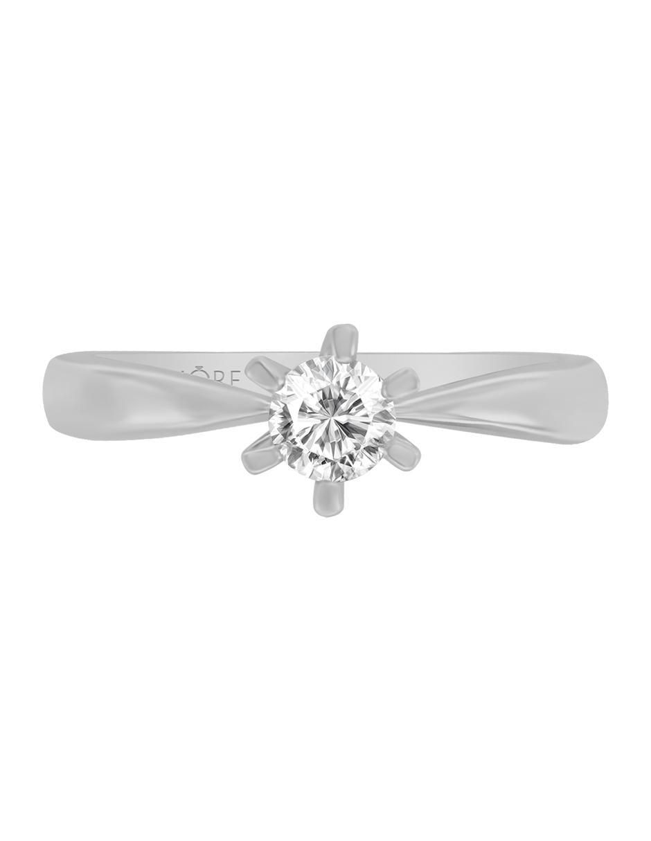 Solitario de oro 14 k Miloro diamante