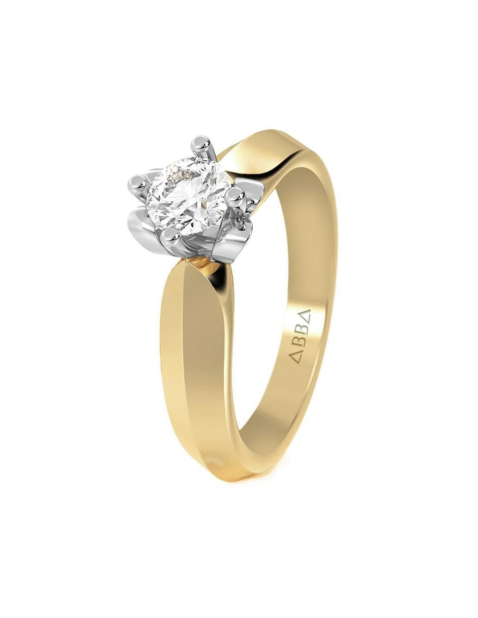 Anillo de compromiso "de" oro 10 k abba joyas no aplica zirconia