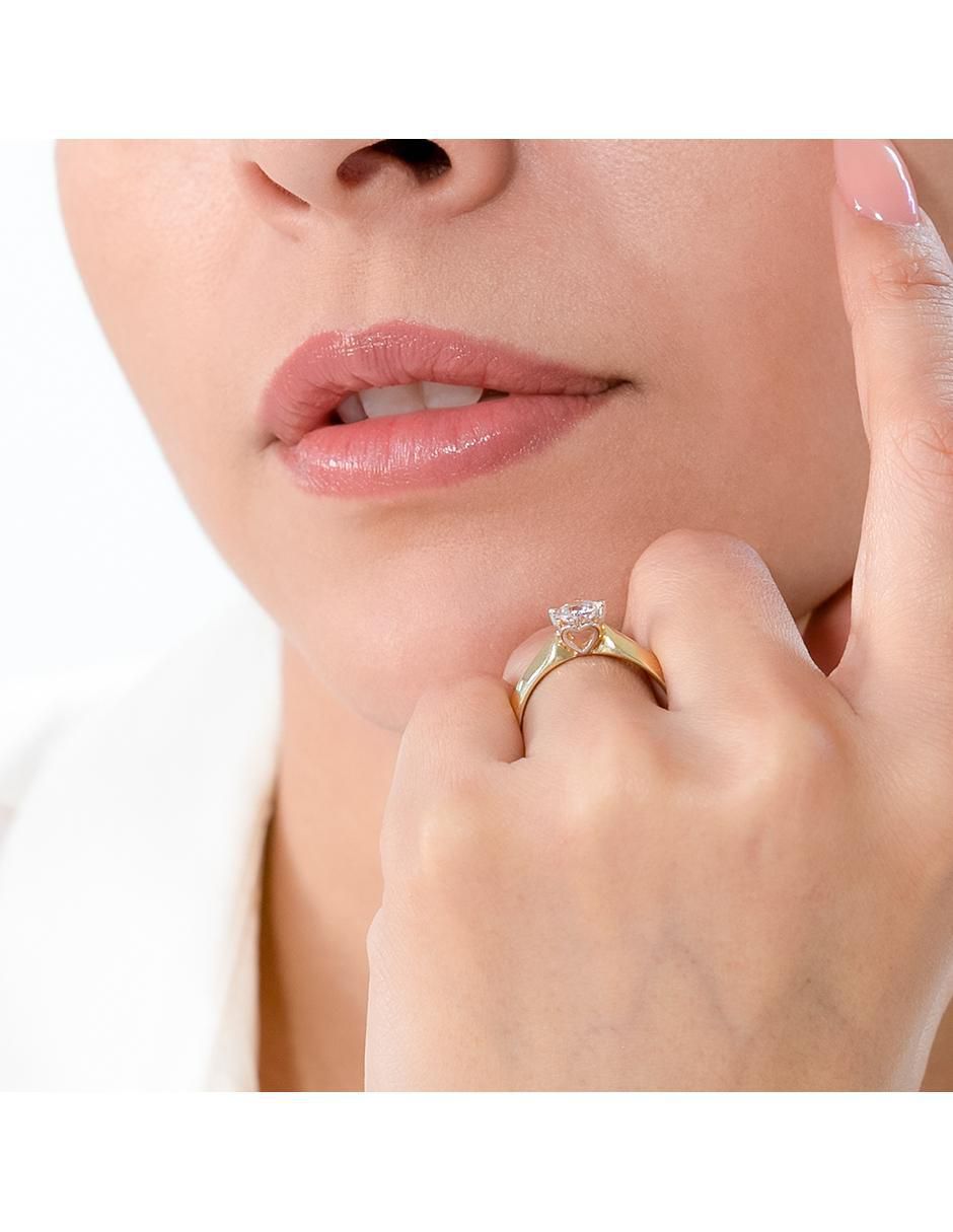 Anillo de compromiso "de" oro 10 k abba joyas no aplica zirconia