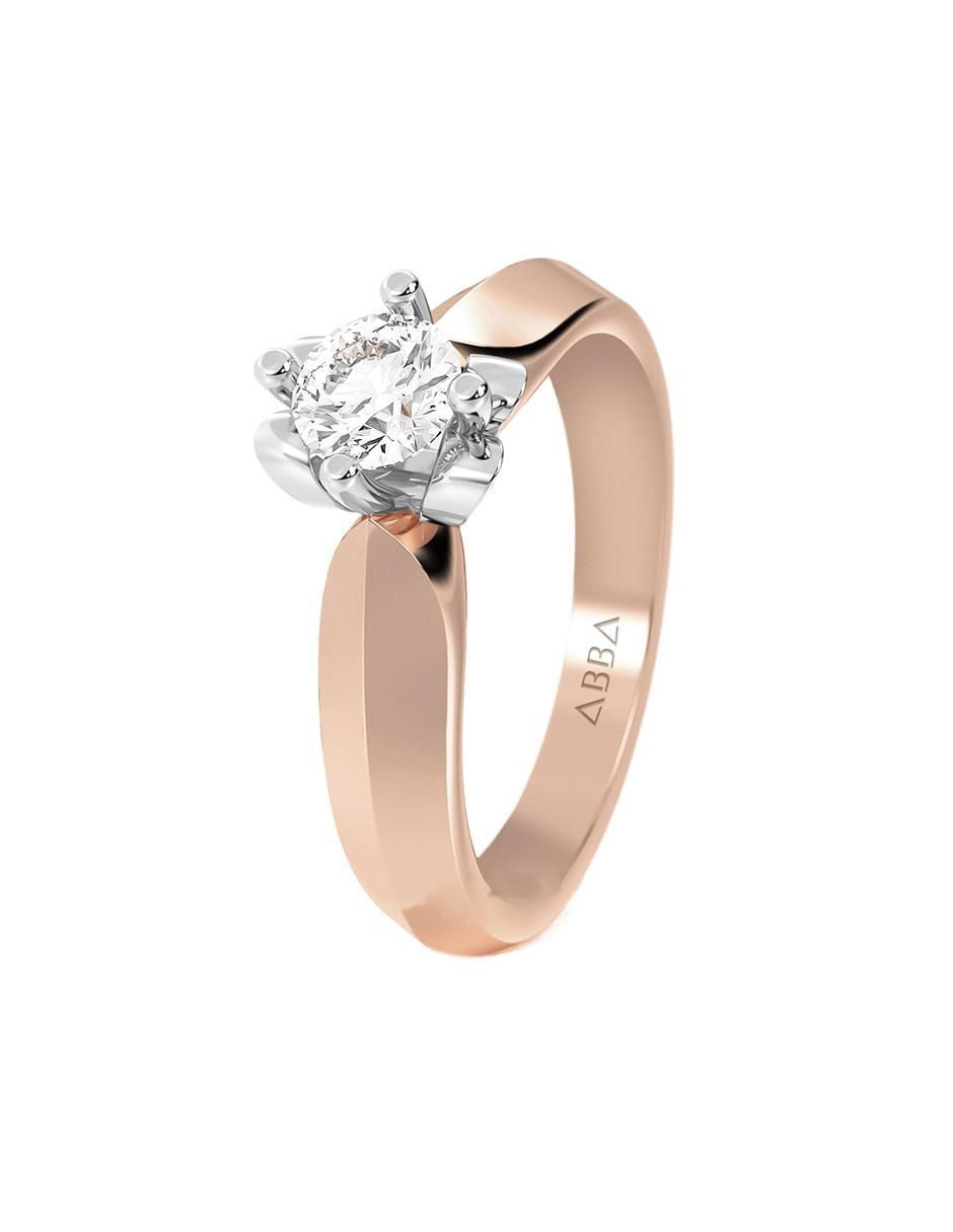 Anillo de compromiso de oro 10 K zirconia 2