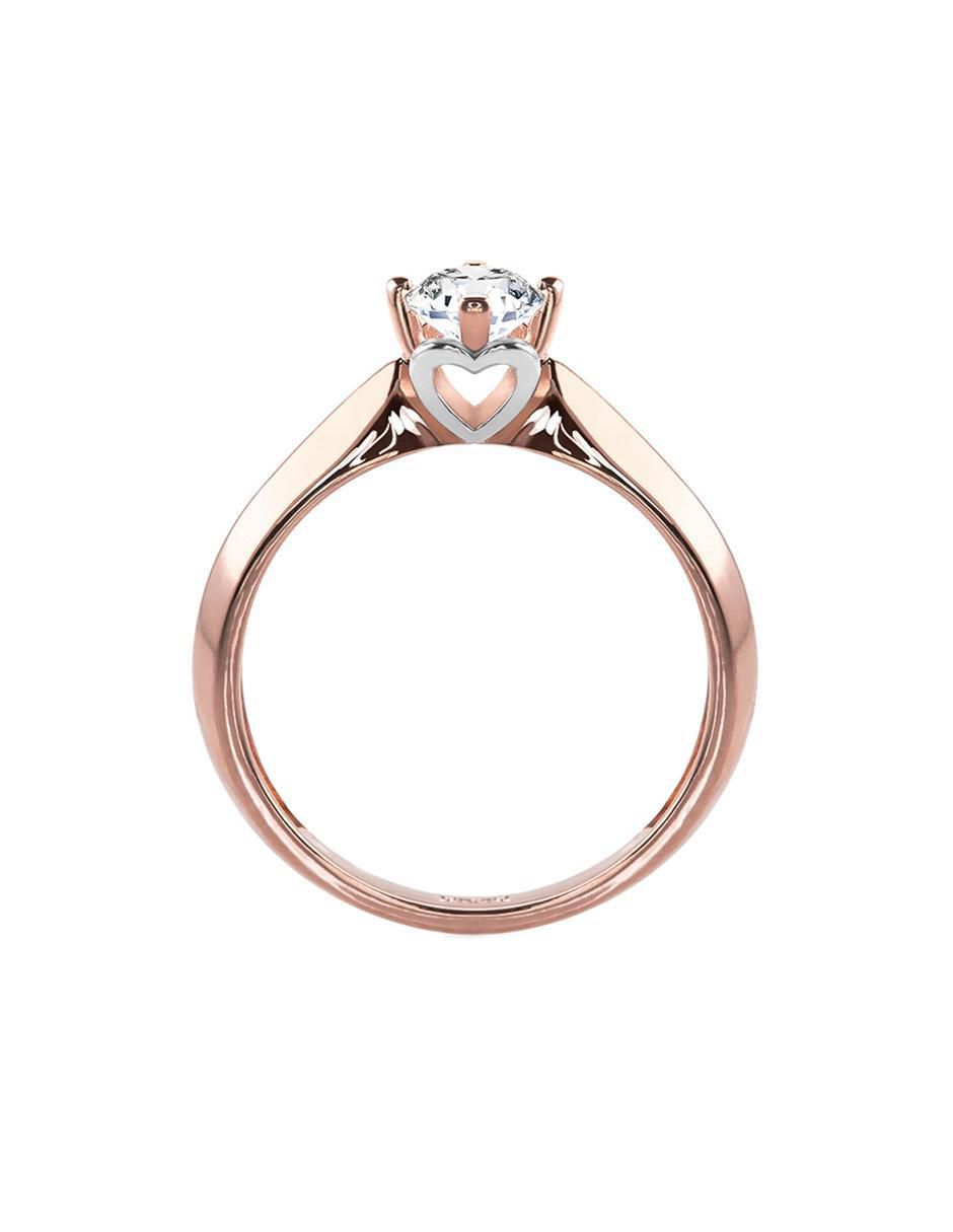 Anillo de compromiso de oro 10 K zirconia 3