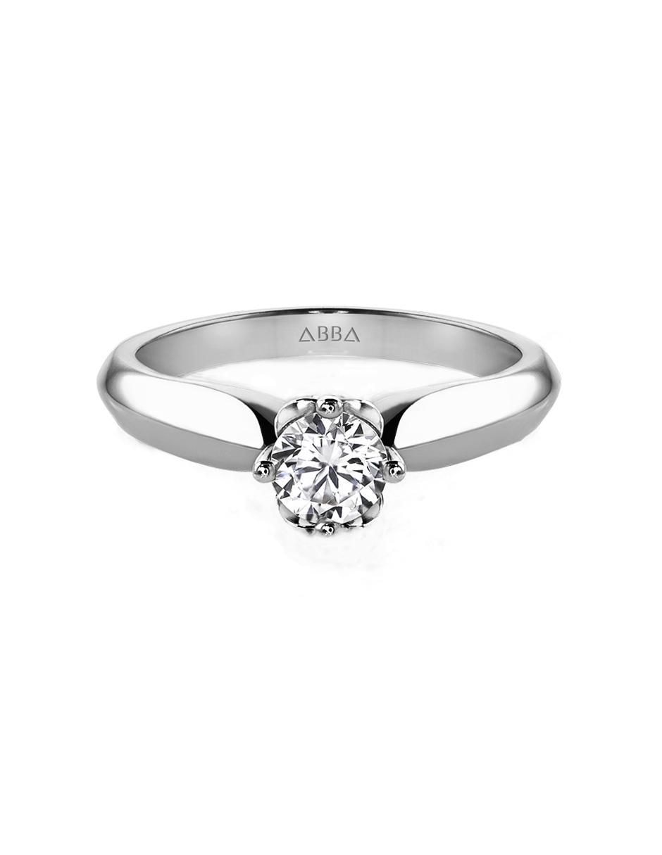 Anillo de compromiso de oro 10 K zirconia