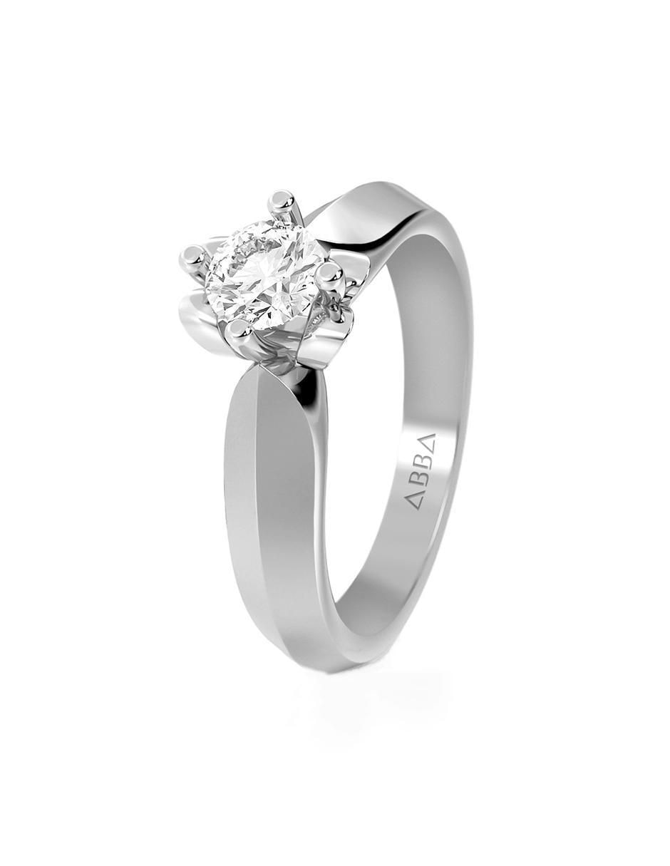 Anillo de compromiso de oro 14 K zirconia 2
