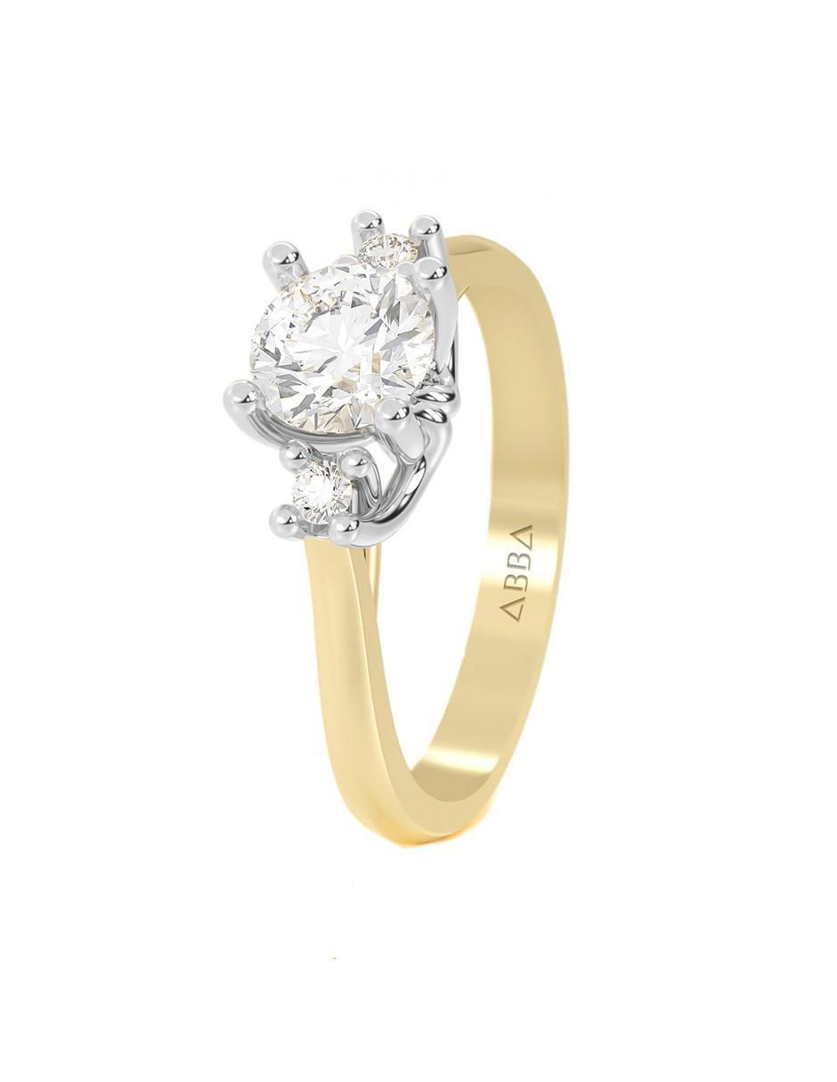 Anillo de compromiso "de" oro 10 k abba joyas no aplica zirconia