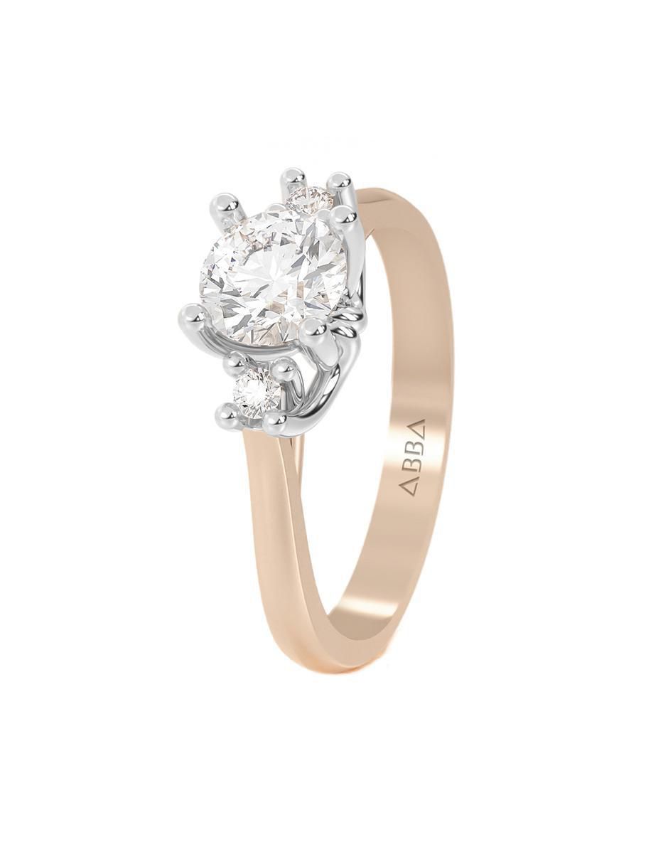 Anillo de compromiso de oro 10 K zirconia 2