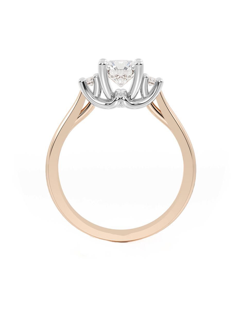 Anillo de compromiso de oro 10 K zirconia 3