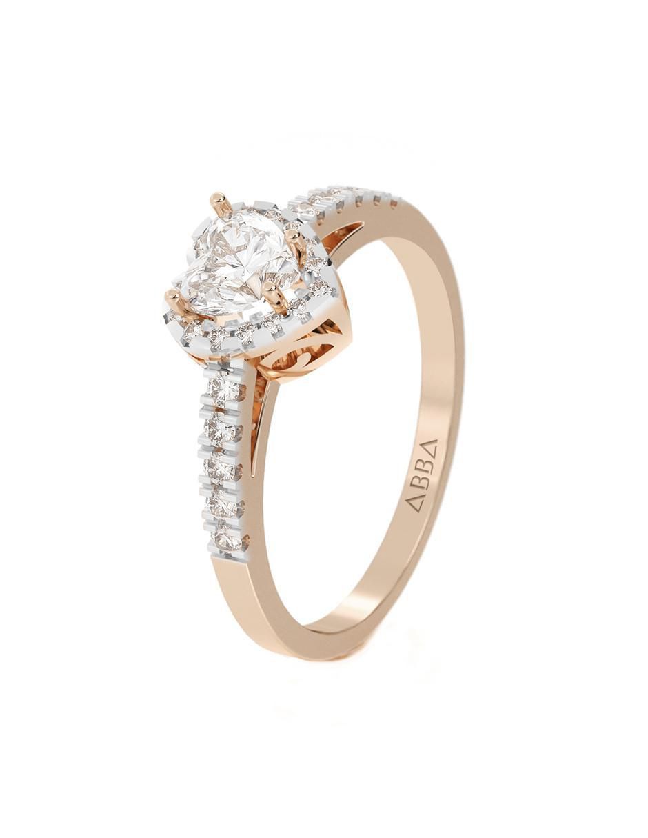 Anillo de compromiso de oro 14 K zirconia 2