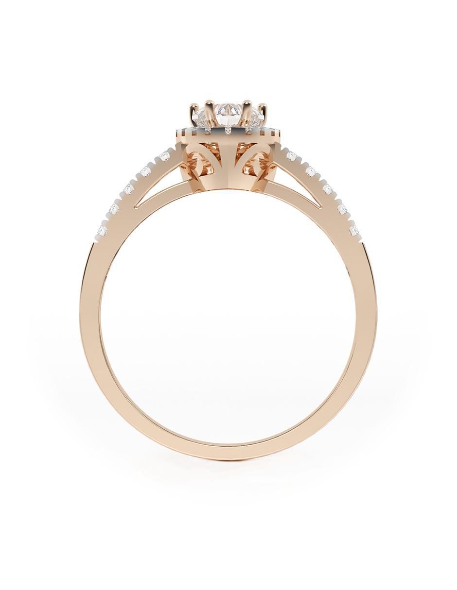 Anillo de compromiso de oro 14 K zirconia 3