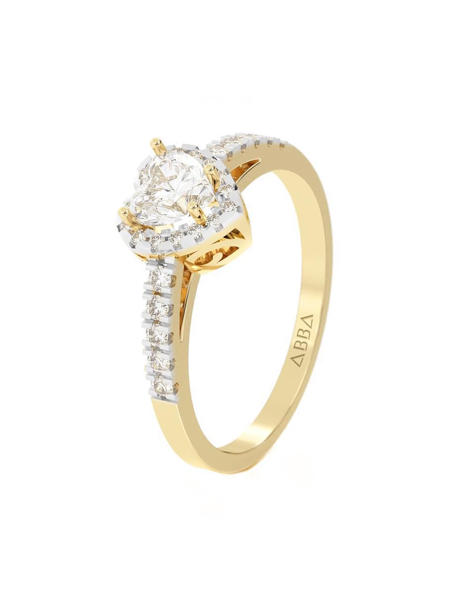 Anillo de compromiso "de" oro 10 k abba joyas no aplica zirconia