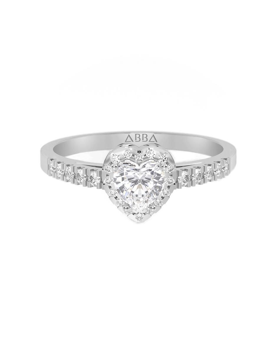 Anillo de compromiso de oro 10 K zirconia