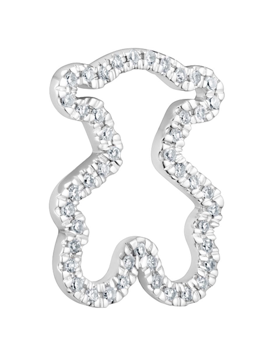 Dije de oso icon gems de oro blanco 18 K 2