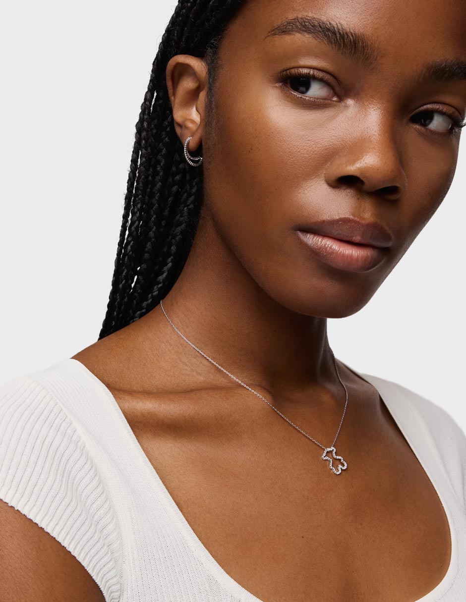 Dije de oso icon gems de oro blanco 18 K 4