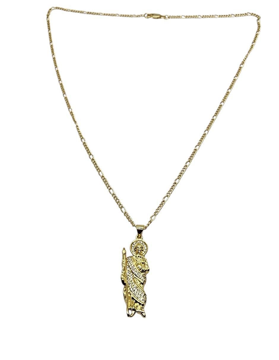 Collar con dije san judas tadeo Santos de oro laminado 14 K 2