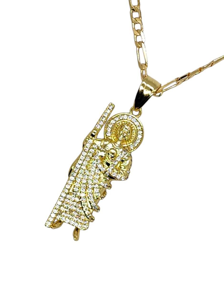 Collar con dije san judas tadeo de oro laminado 14 K 3