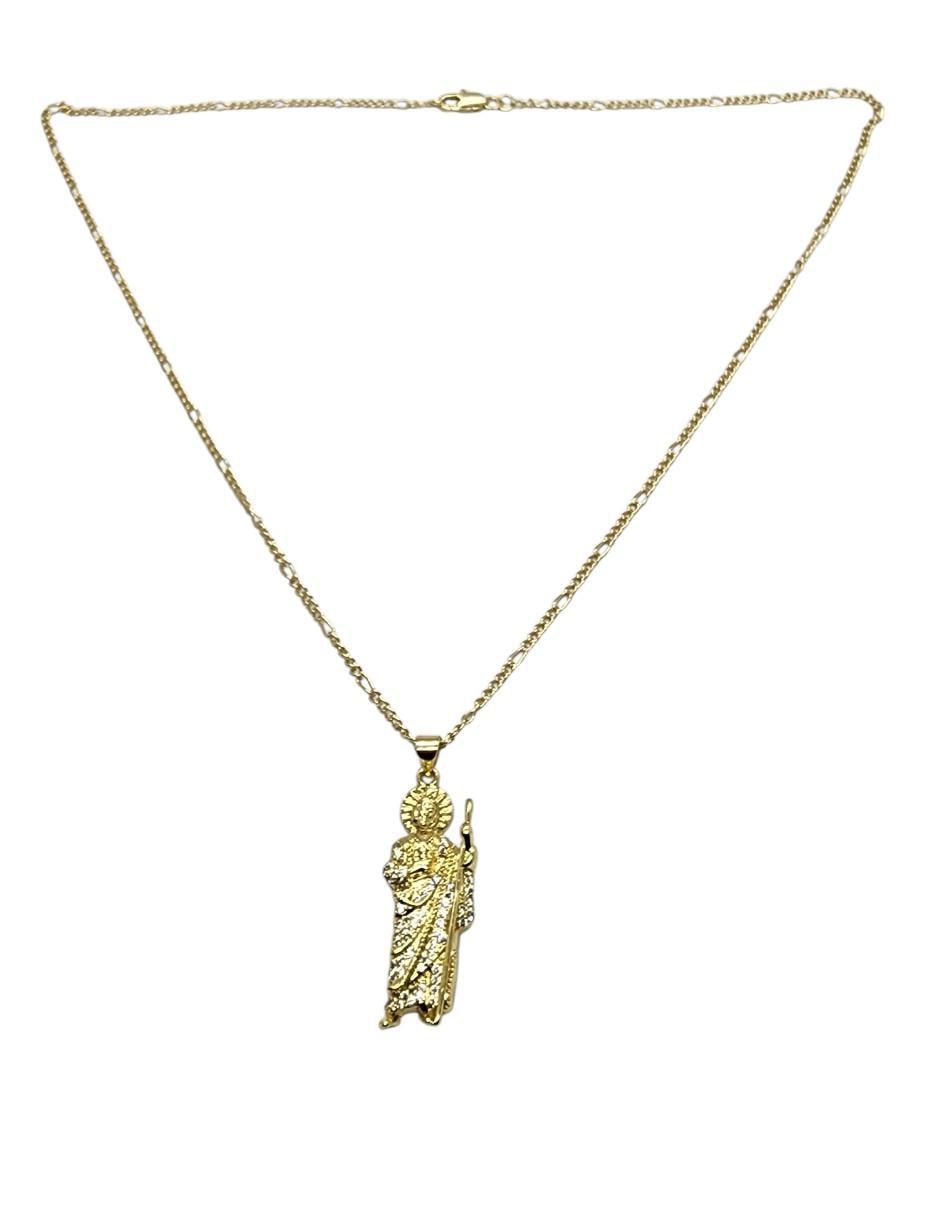 Collar con dije san judas tadeo Santos de oro laminado 14 K 2