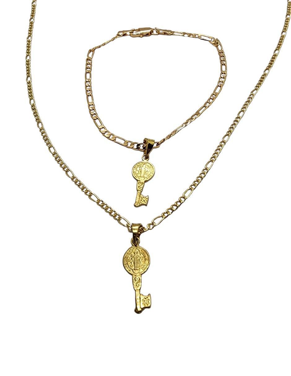 Collar y pulsera de llave Religioso San Benito 3