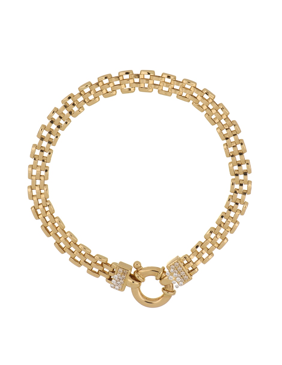 Pulsera de oro 14 K con acabado brillante