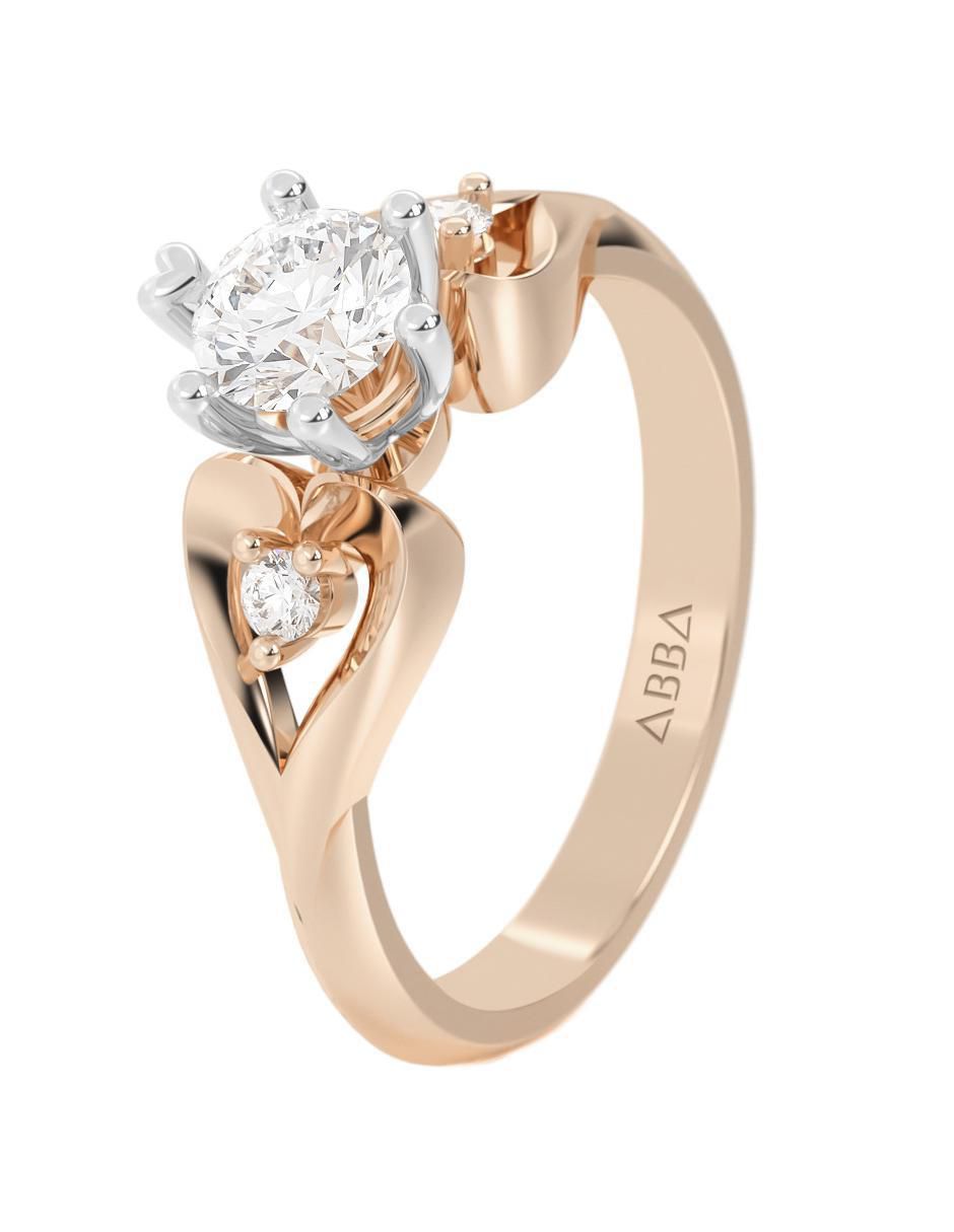 Anillo de compromiso de oro 10 K zirconia 2