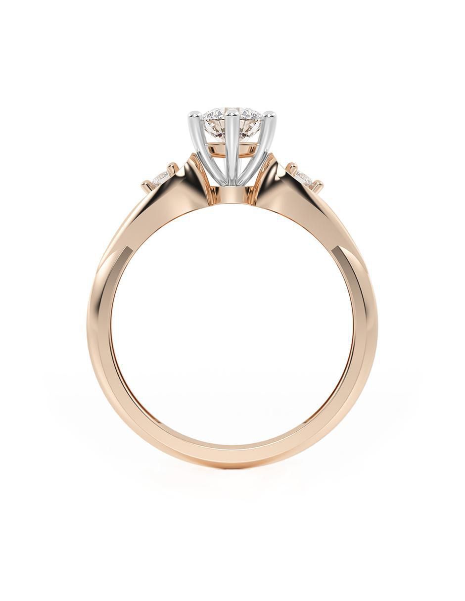 Anillo de compromiso de oro 14 k zirconia 3
