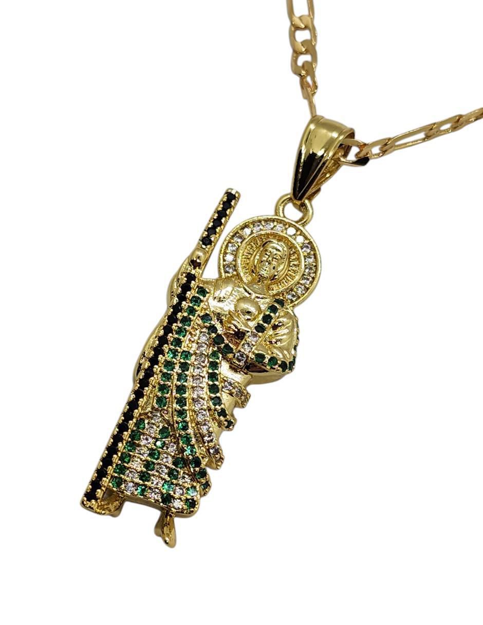 Collar con dije san judas tadeo de oro laminado 14 K 4