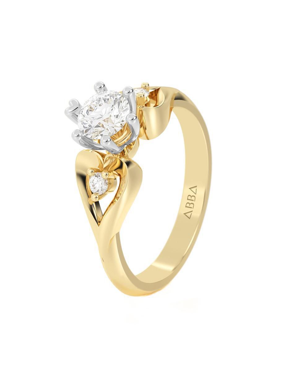 Anillo de compromiso "de" oro 14 k abba joyas no aplica zirconia