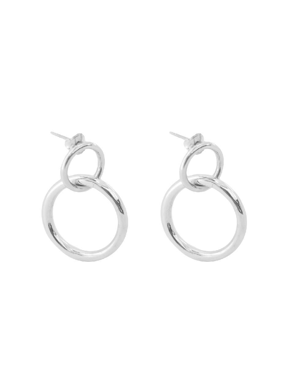 Aretes circulares de plata P 925 con acabado brillante Aretes circulares de plata P 925 con acabado brillante