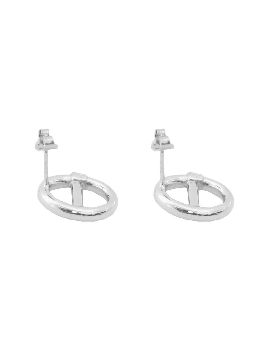 Aretes de aro circulares de plata P 925 con acabado brillante 4