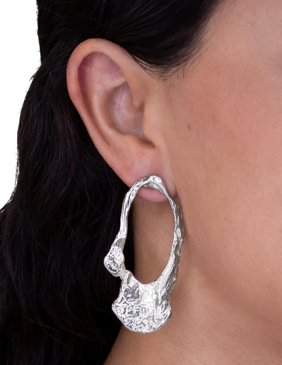 Aretes circulares Tesoros Del Océano de plata P 925 con acabado brillante 4