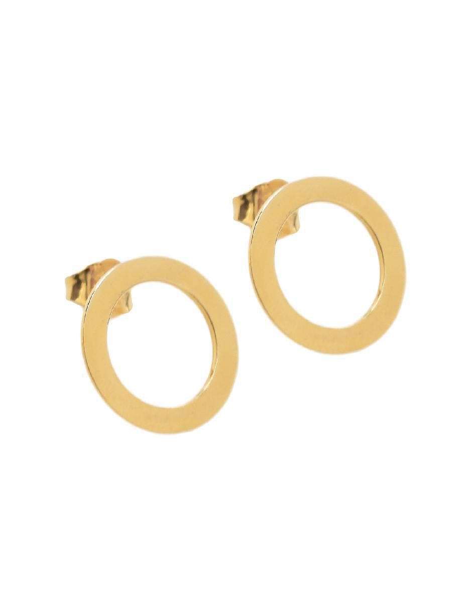 Aretes de aro circulares Somos Uno de plata P 925 con acabado baño de oro 3