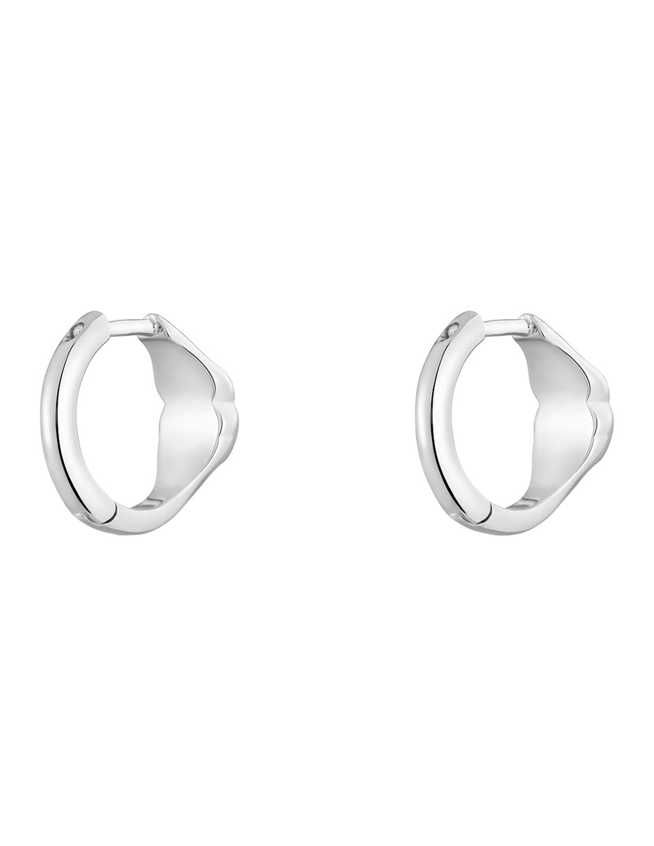 Aretes de aro de oso de plata P 925 con acabado brillante ónix 3