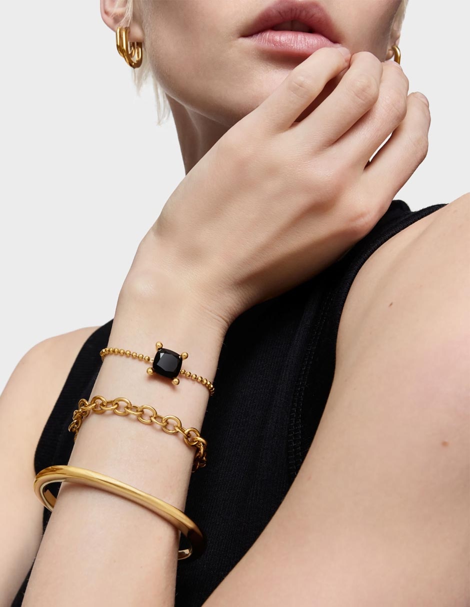 Pulsera de plata P 925 con acabado baño de oro 5
