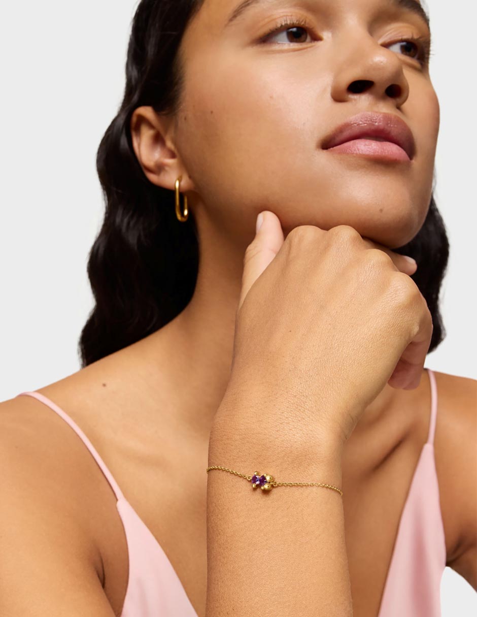 Pulsera de plata P 925 con acabado baño de oro 4