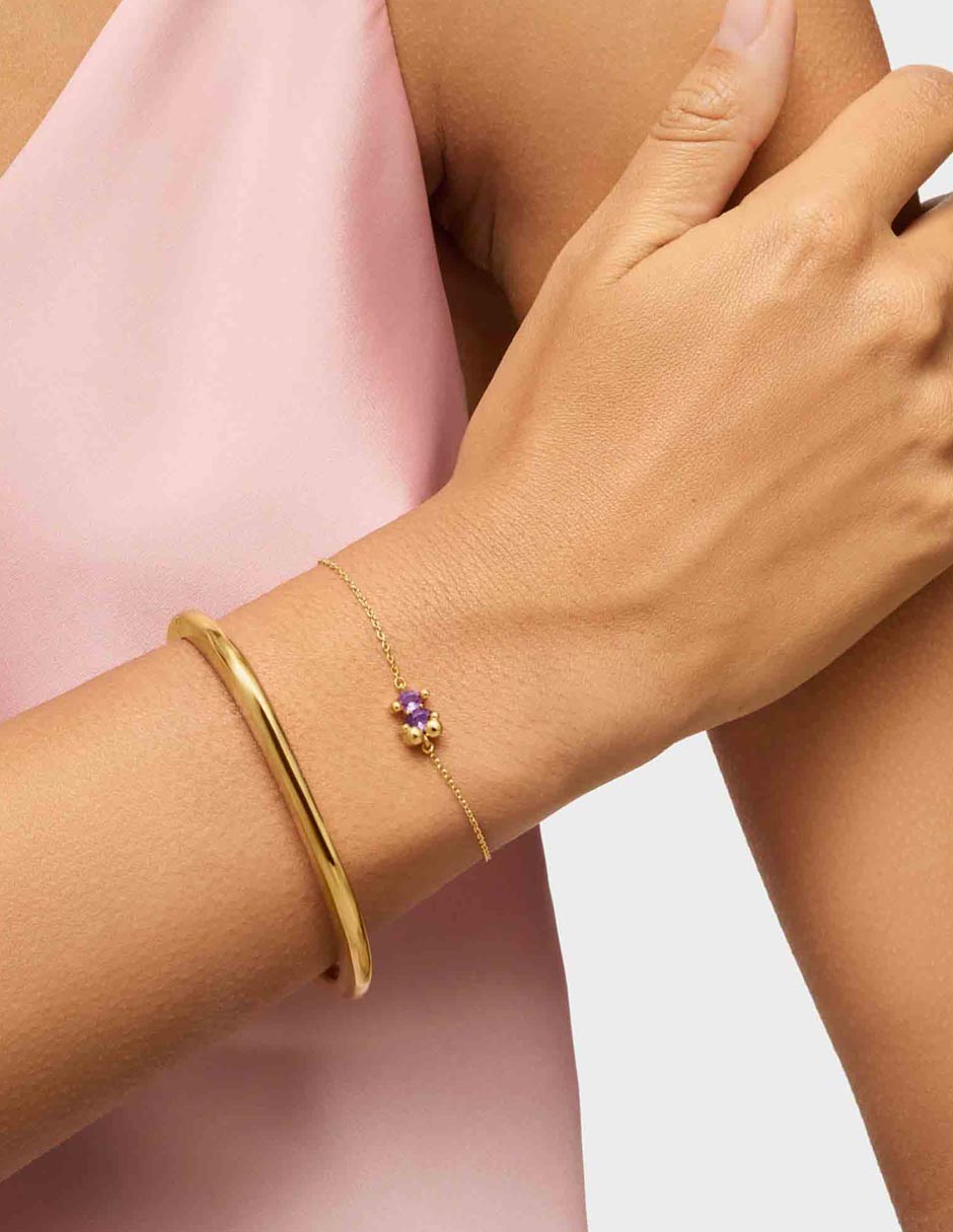 Pulsera de plata P 925 con acabado baño de oro 5