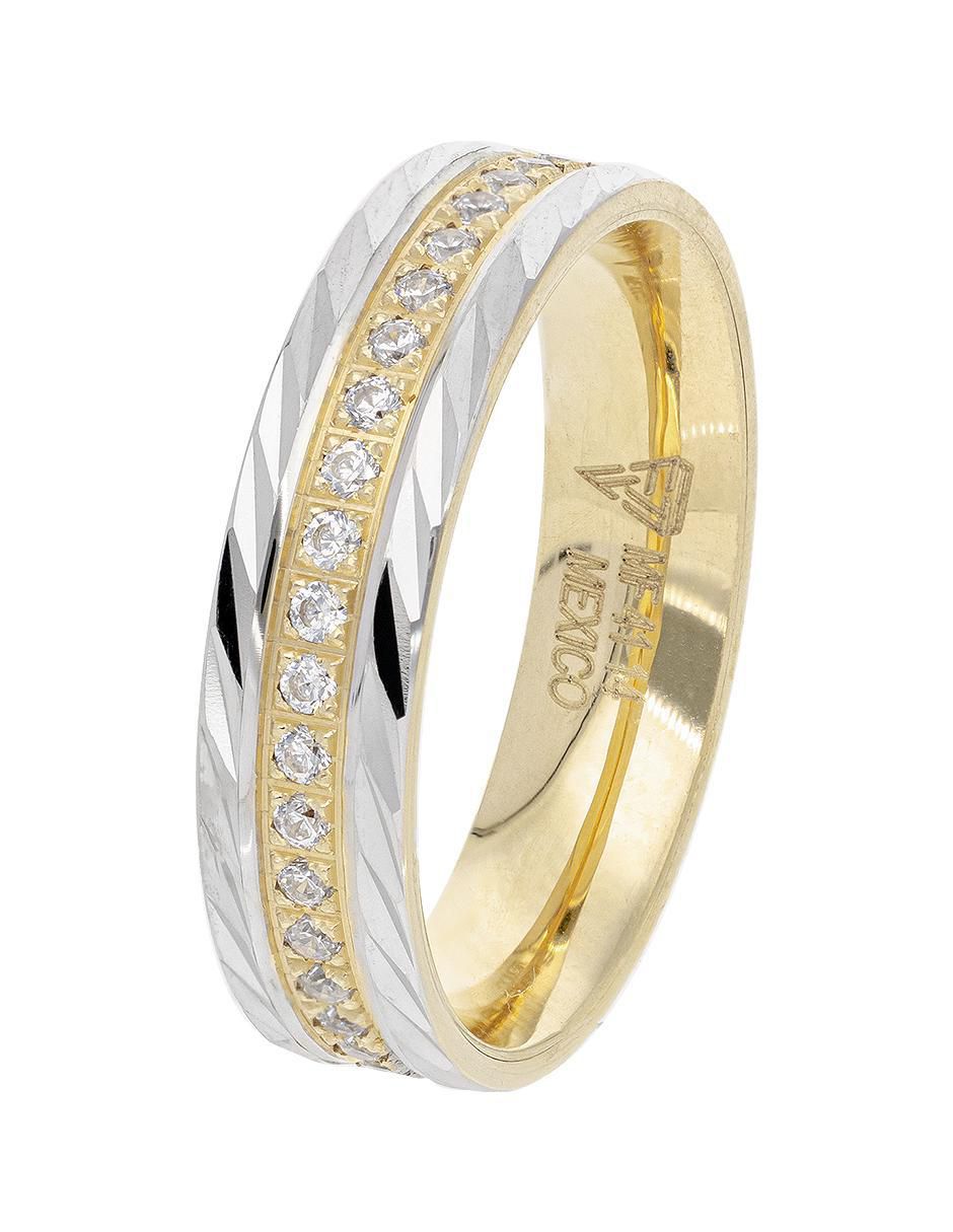 Argolla de oro 14 k zirconia 2