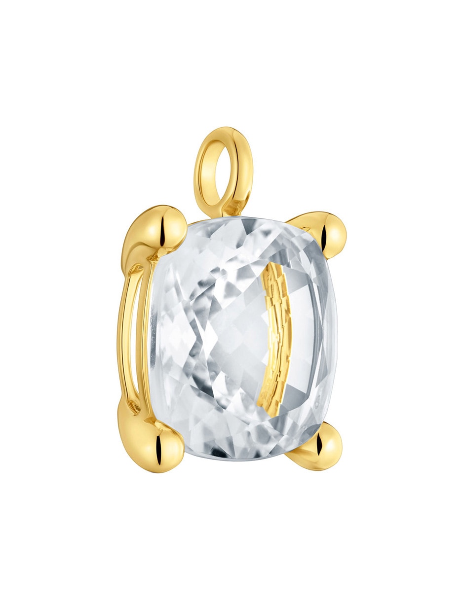 Dije cuadrado color white de plata P 925 2