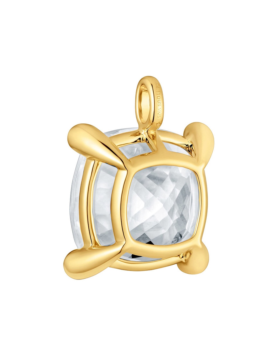 Dije cuadrado color white de plata P 925 3