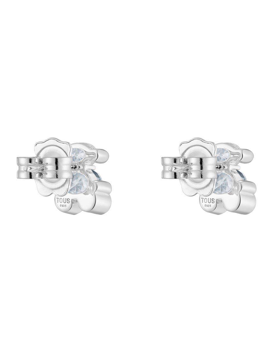 Broqueles de oso de plata P 925 con acabado brillante cristal 3