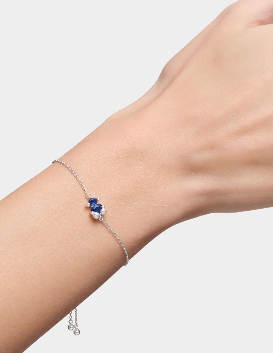 Pulsera de plata con zafiro p 925 6