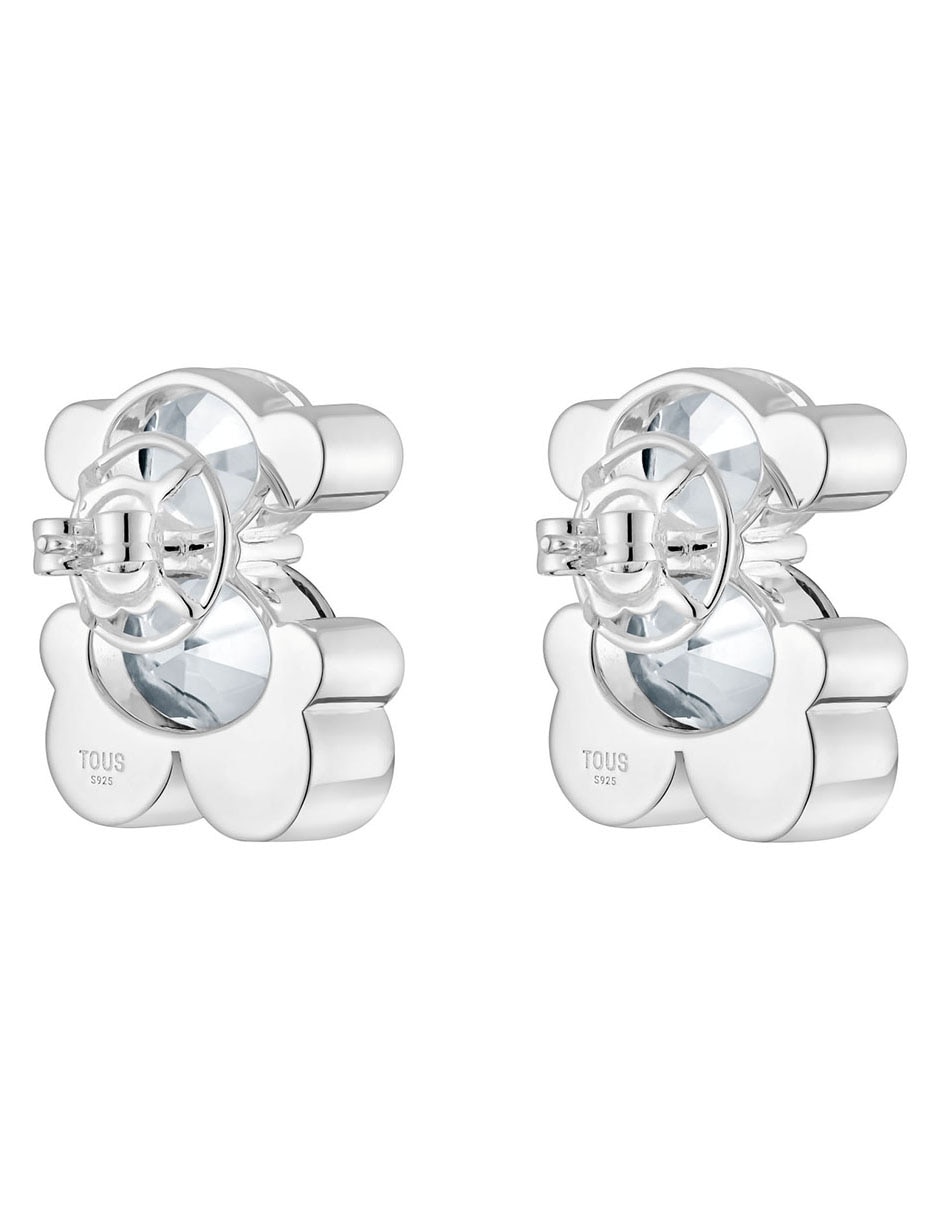 Aretes de oso de plata P 925 con acabado brillante cuarzo 3