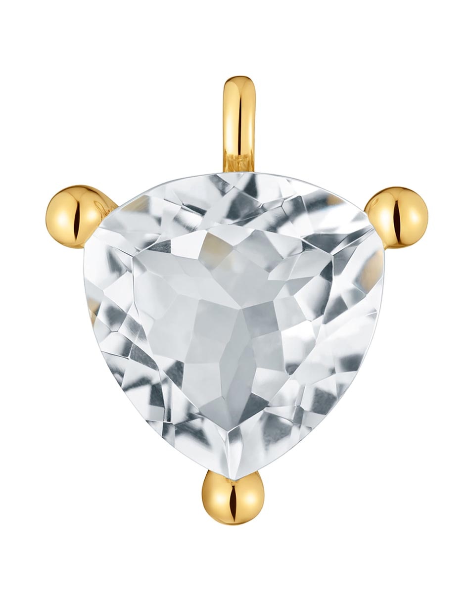 Dije triangular color white de plata P 925
